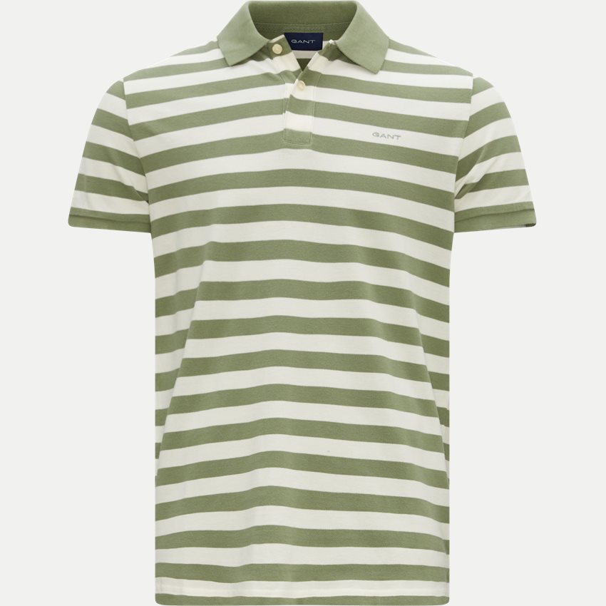 Gant T-shirts MULTI STRIPE SS PIQUE 2062018 KALAMATA GREEN